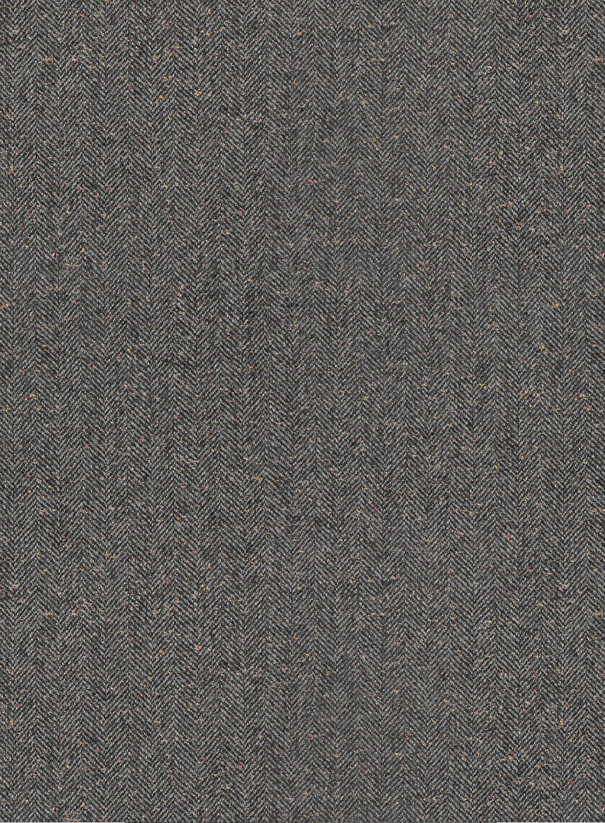 Gray Herringbone Flecks Donegal Highland Tweed Trousers - Image 5