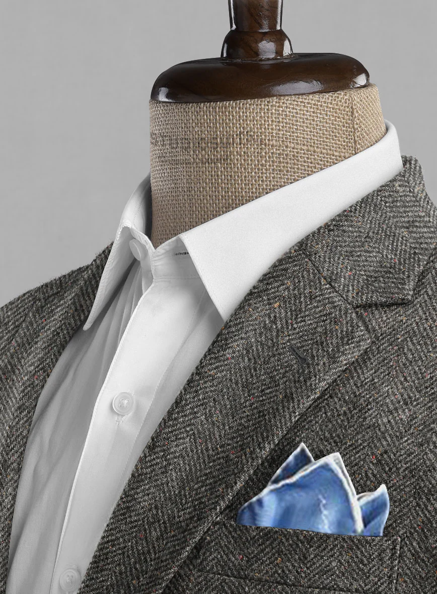 Gray Herringbone Flecks Donegal Tweed Suit - Image 4