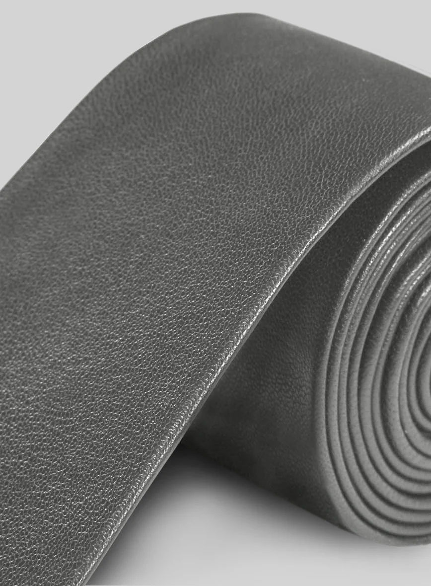 Gray Leather Tie - Image 3