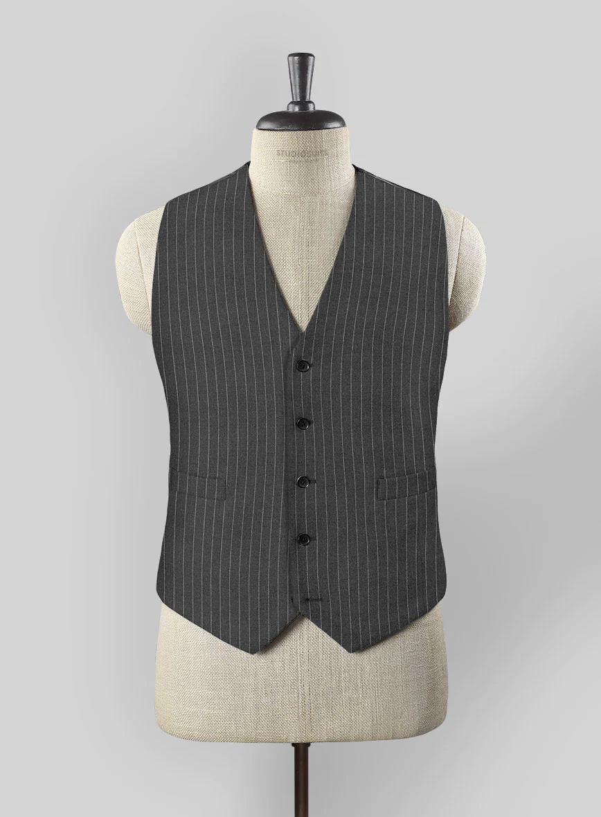 Gray Pinstripe Waist Coat - Image 2