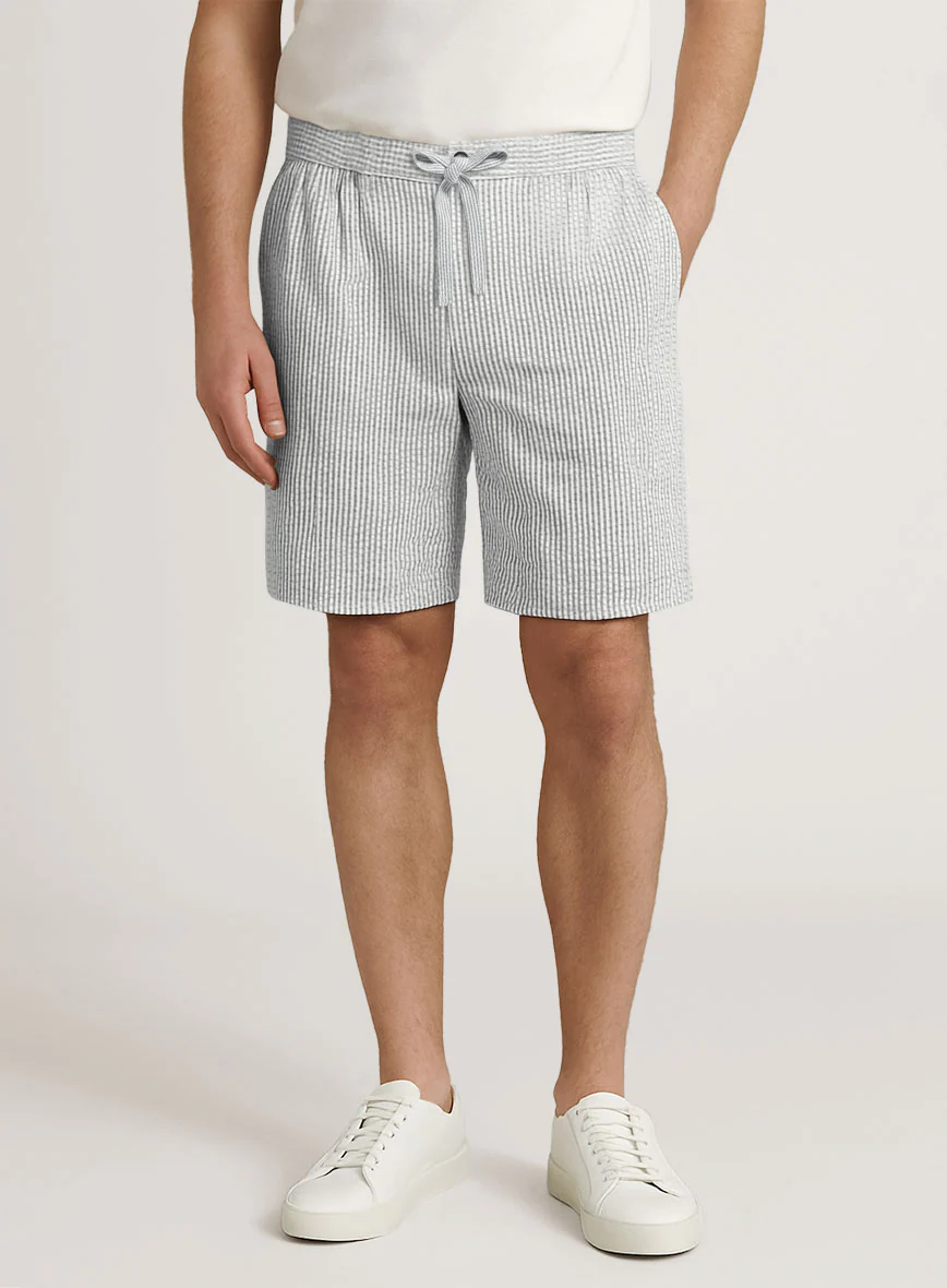Gray Seersucker Shorts - Image 2