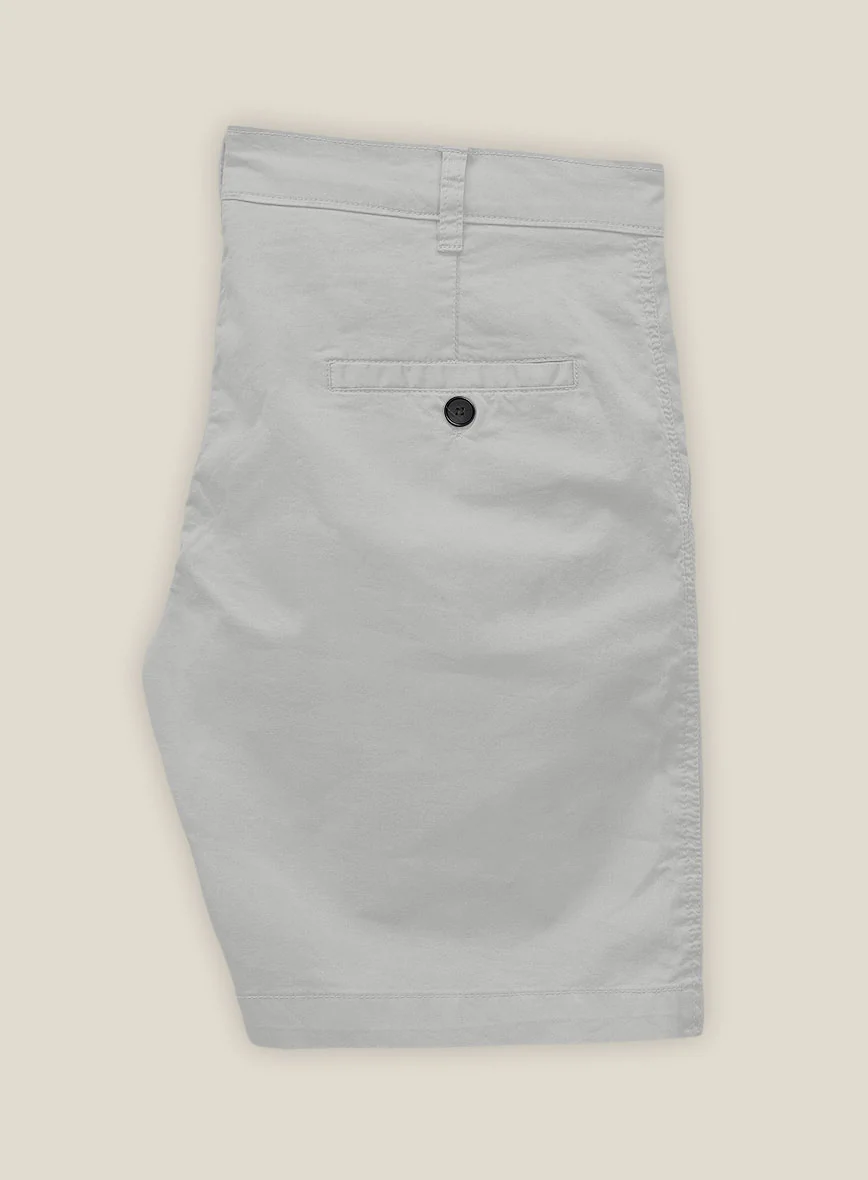 Light Gray Stretch Chino Shorts - Image 3