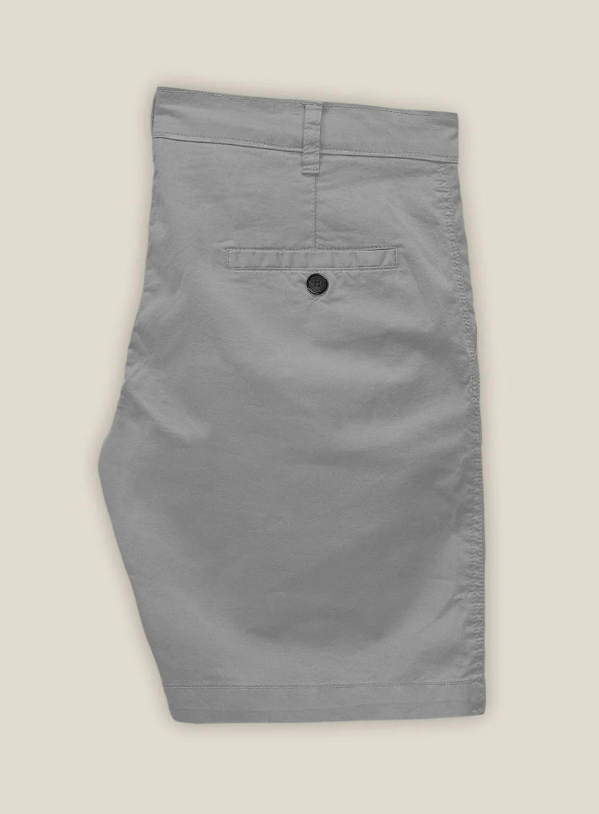 Gray Stretch Chino Shorts - Image 2