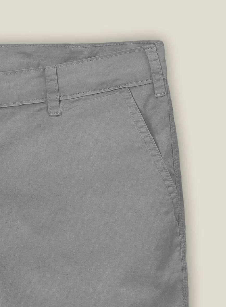 Gray Stretch Chino Shorts - Image 3