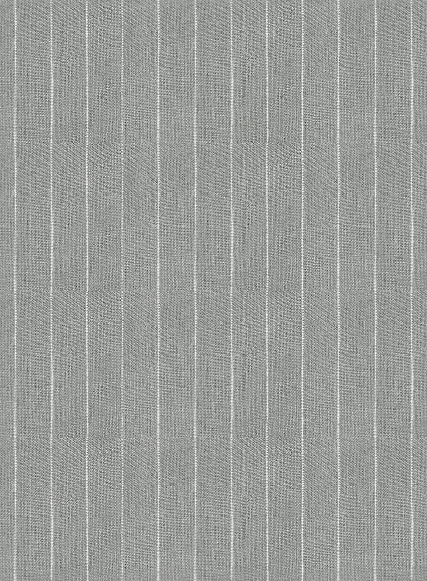 Gray Stripe Linen Shirt - Image 3