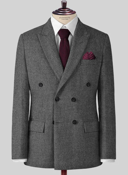 Gray Tweed Double Breasted Suit - Image 2