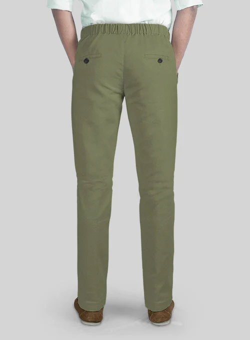 Easy Pants Green Cotton Canvas - Image 2