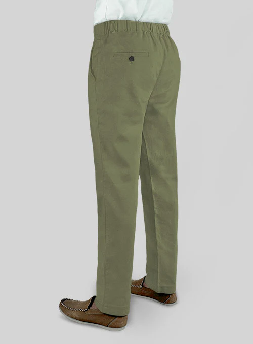 Easy Pants Green Cotton Canvas - Image 3