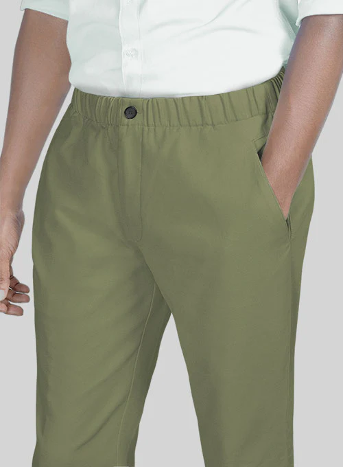 Easy Pants Green Cotton Canvas - Image 4