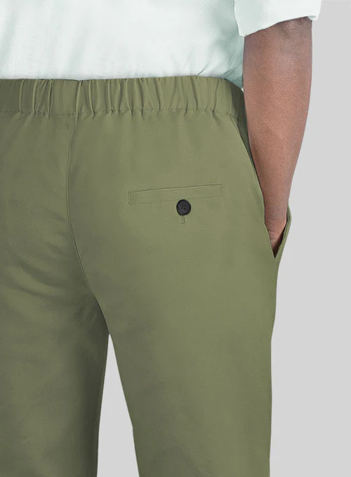 Easy Pants Green Cotton Canvas - Image 5
