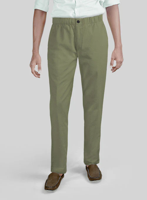Easy Pants Green Cotton Canvas - Image 8