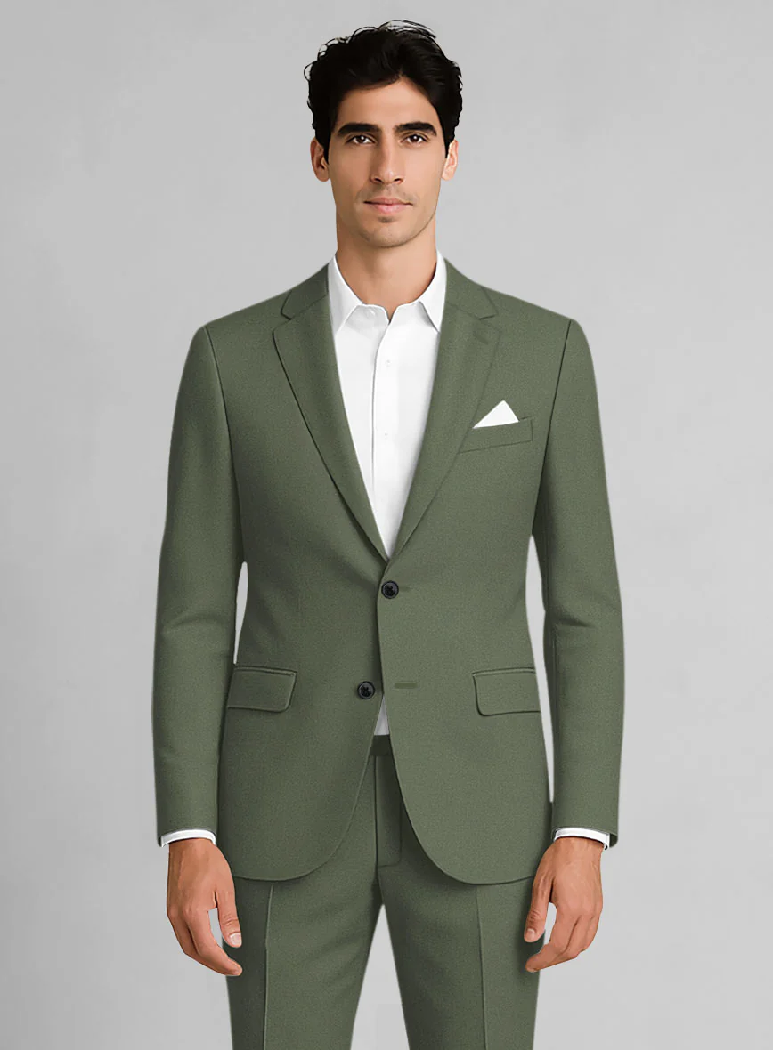 Green Cotton Power Stretch Chino Jacket - Image 2
