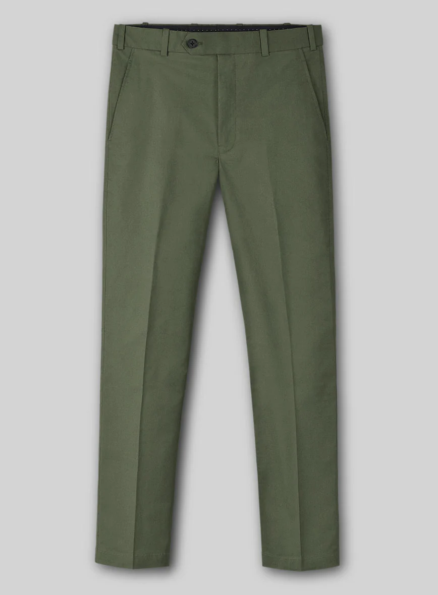 Green Cotton Power Stretch Chino Pants - Image 2