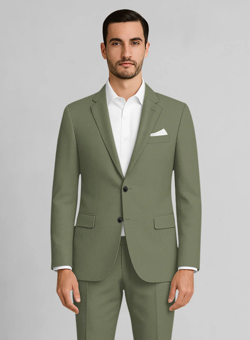 Green Feather Cotton Canvas Stretch Jacket - Image 2
