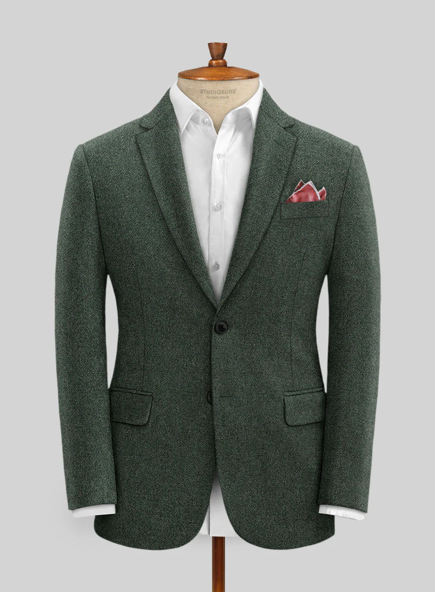 Green Heavy Tweed Jacket - Image 3
