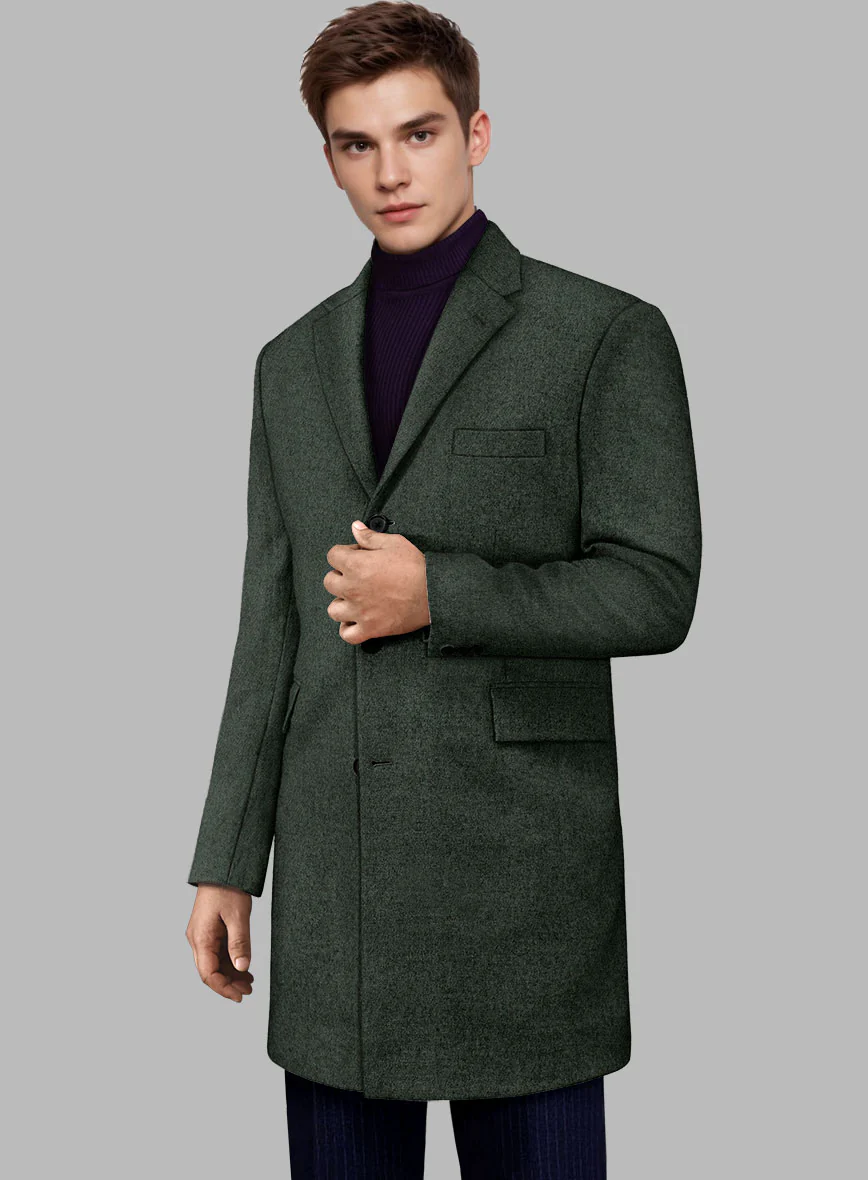 Green Heavy Tweed Overcoat - Image 3