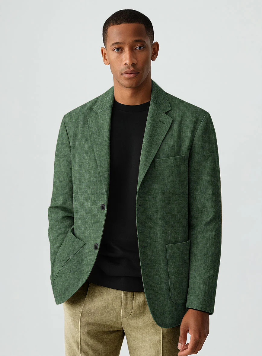 Green Hopsack Unlined Blazer - Image 2