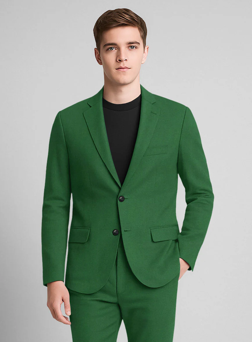 Green Napoli Stretch Light Weight Cotton Jacket - Image 2