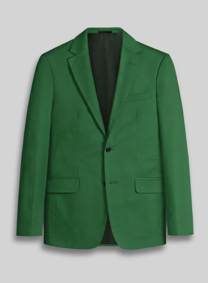 Green Napoli Stretch Light Weight Cotton Suit - Image 3
