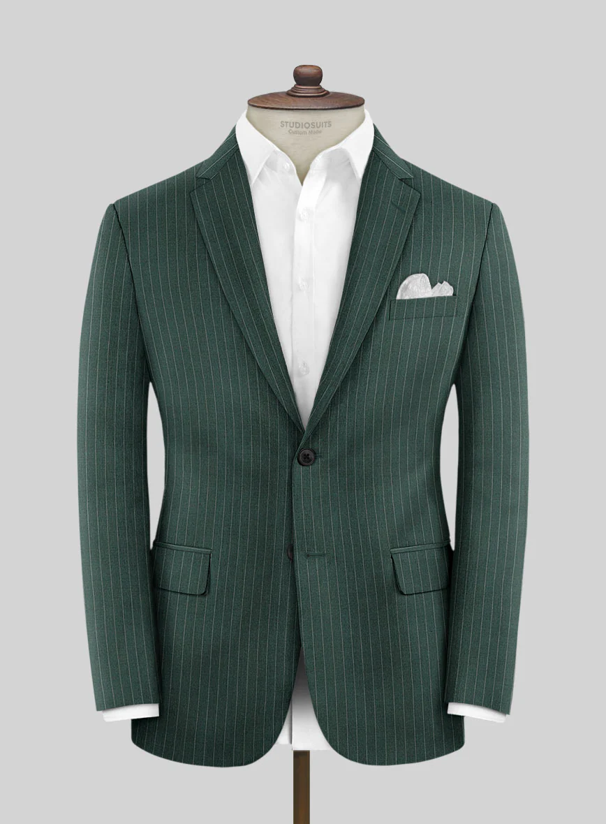 Green Pinstripe Suit - Image 4