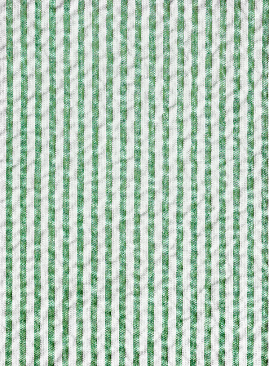 Green Seersucker Cotton Shirt - Image 4