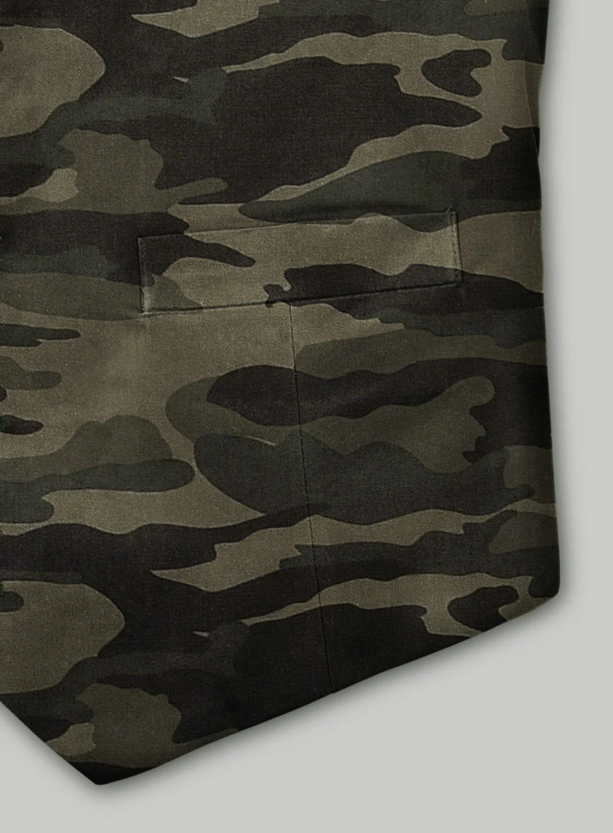 Green Stretch Camo Waist Coat - Image 3