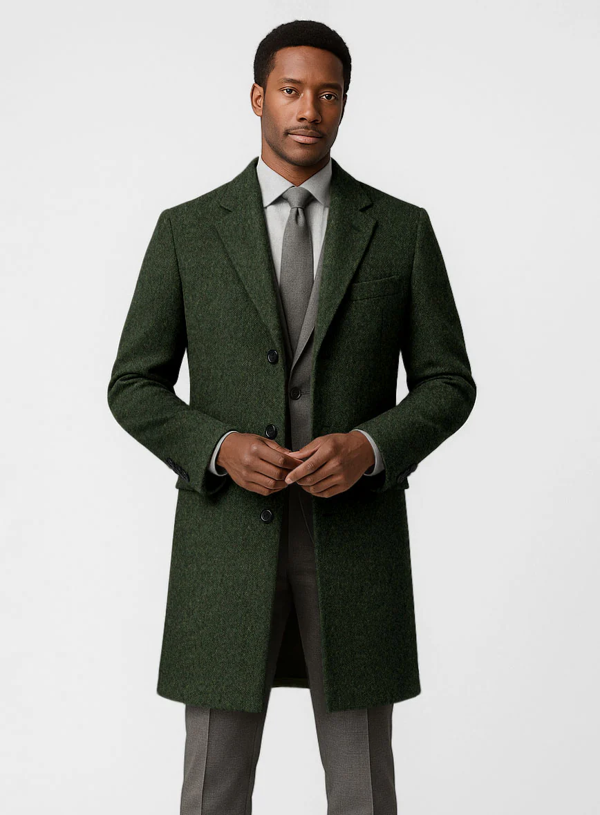 Green Thick Wool Overcoat - Image 2