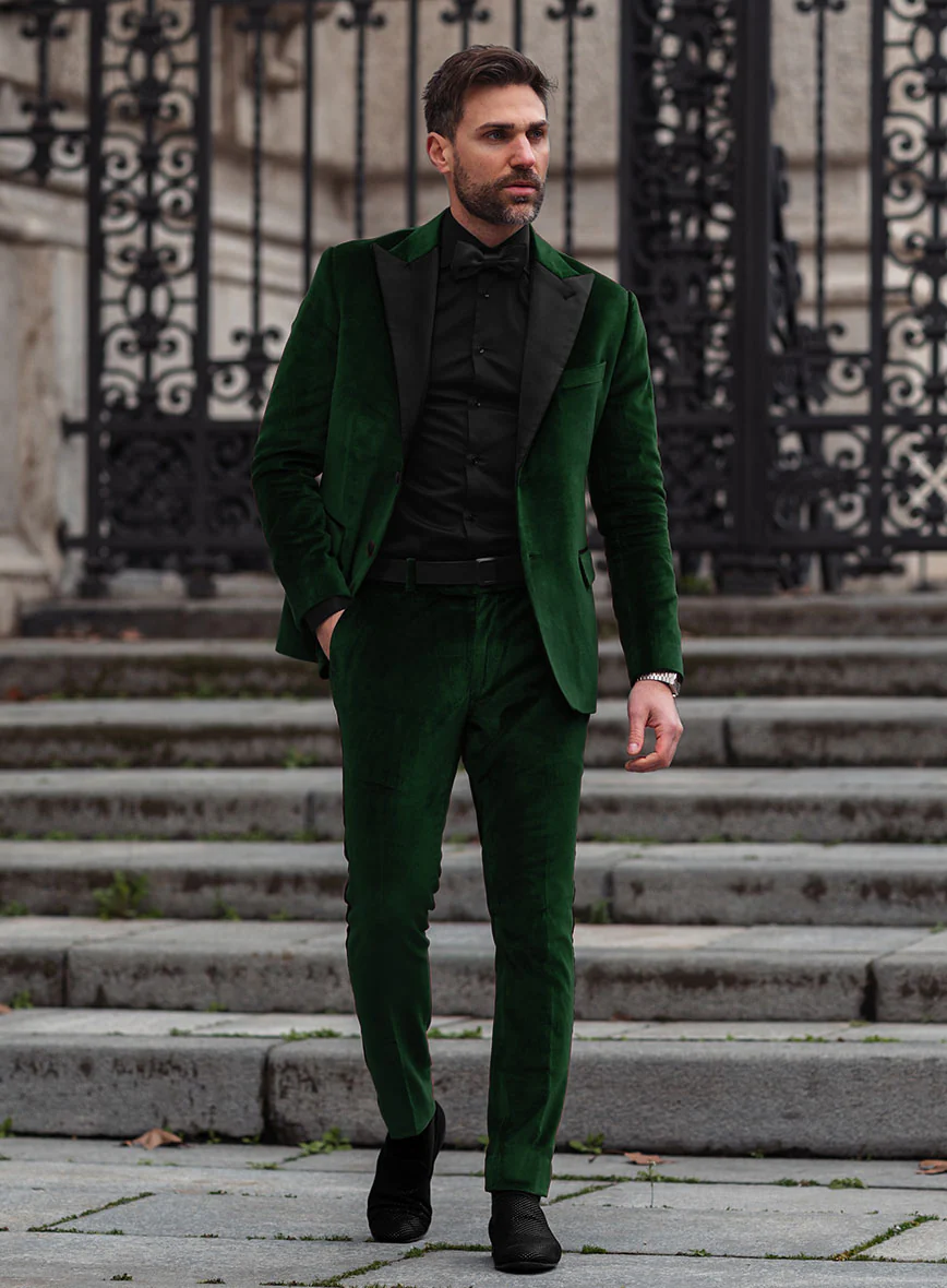 Green Velvet Tuxedo Jacket - Image 2