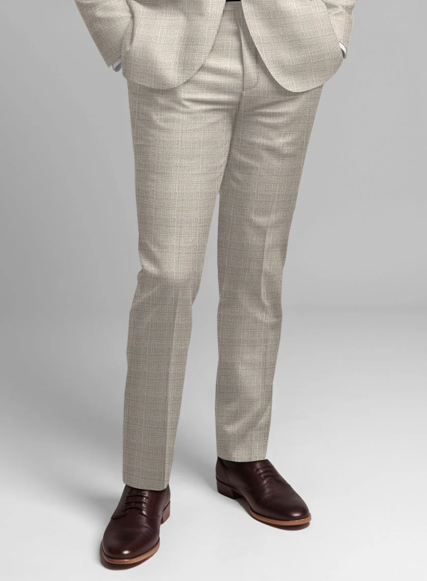 Guabello Beige Prince Of Wales Suit - Image 5