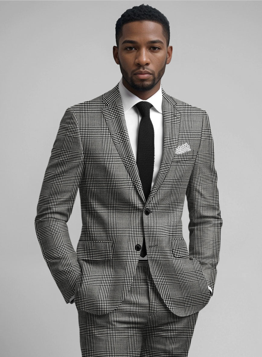 Guabello Black & White Wool Jersey Suit - Image 2