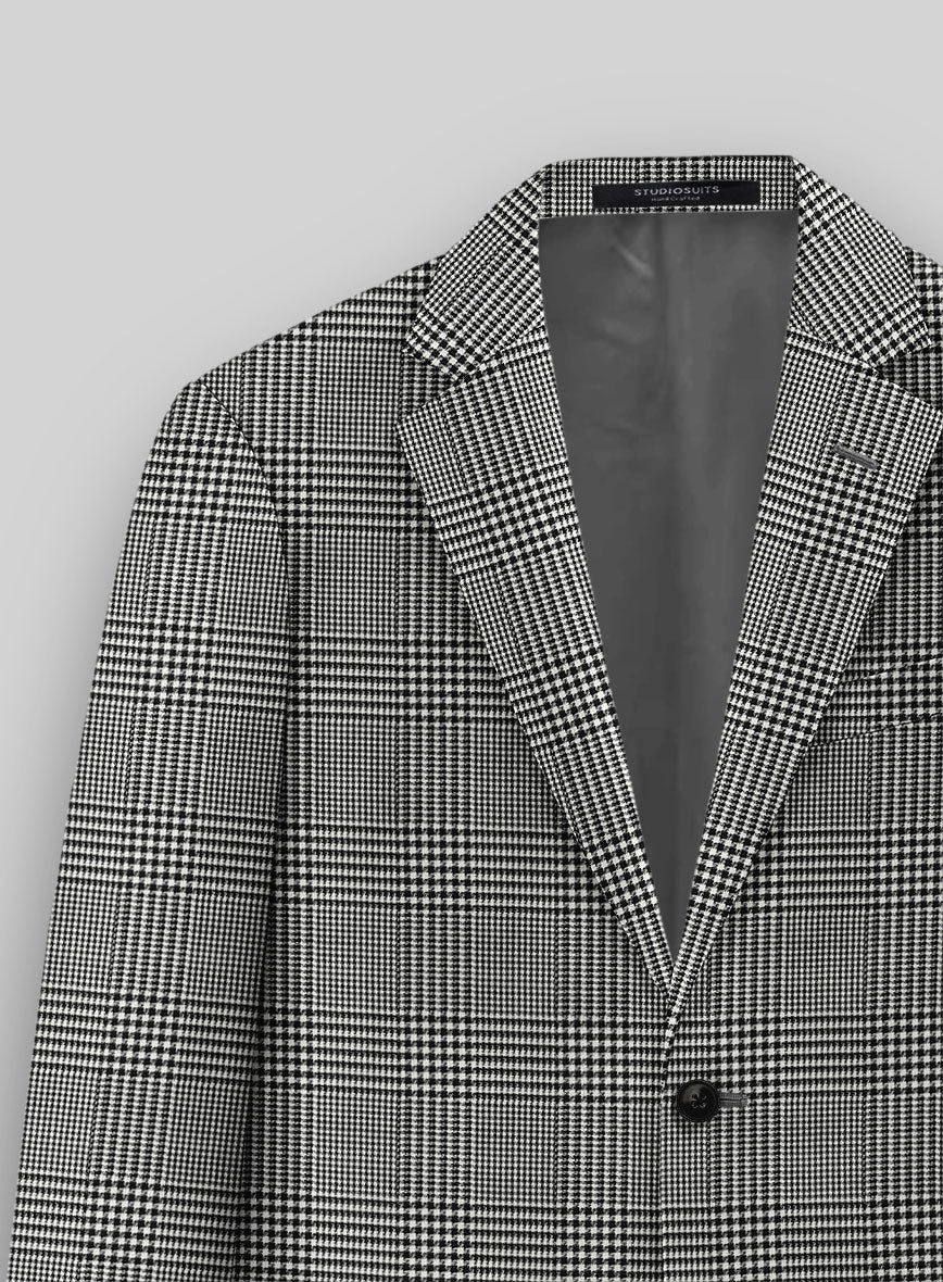 Guabello Black & White Wool Jersey Suit - Image 4