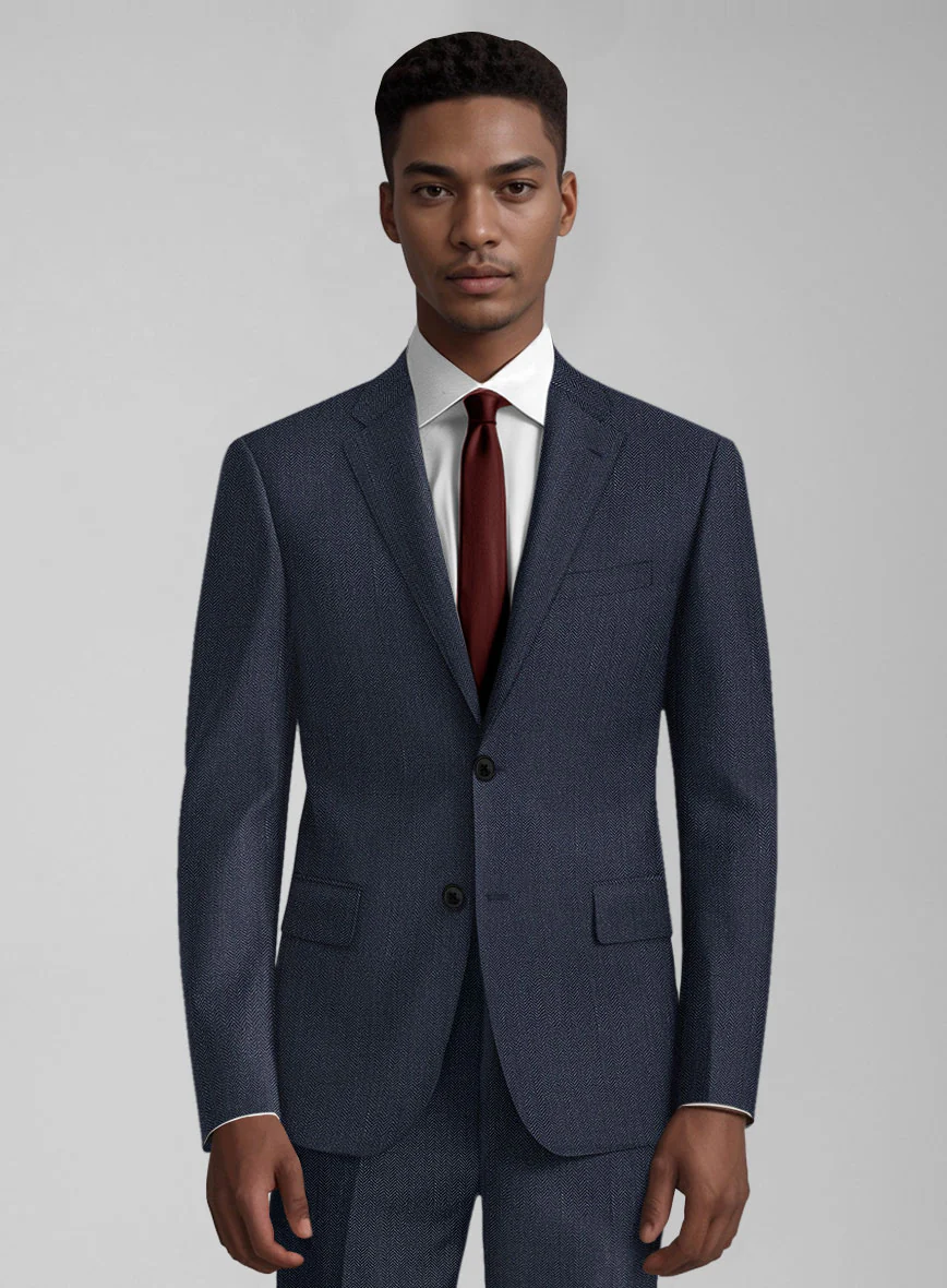 Guabello Blue Herringbone Jacket - Image 2
