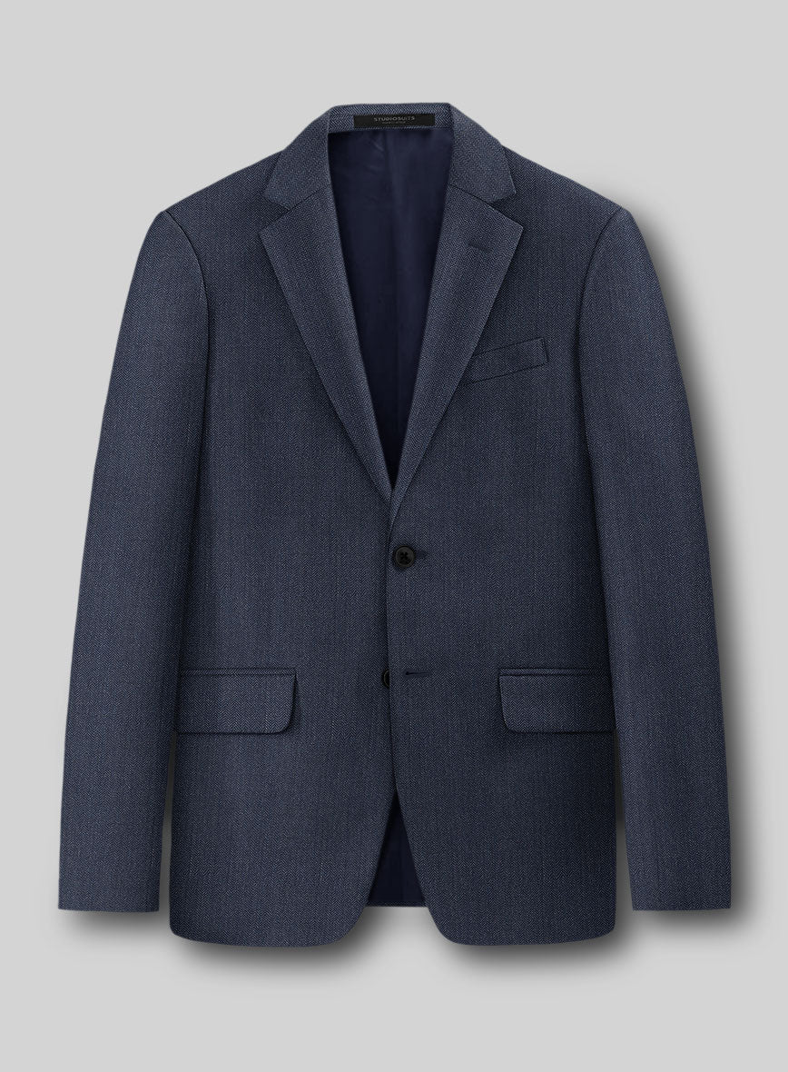 Guabello Blue Herringbone Suit - Image 2