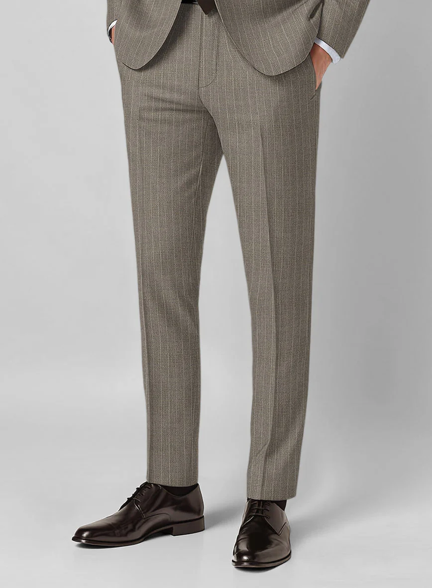 Guabello Brown Chalkstripe Pants - Image 2