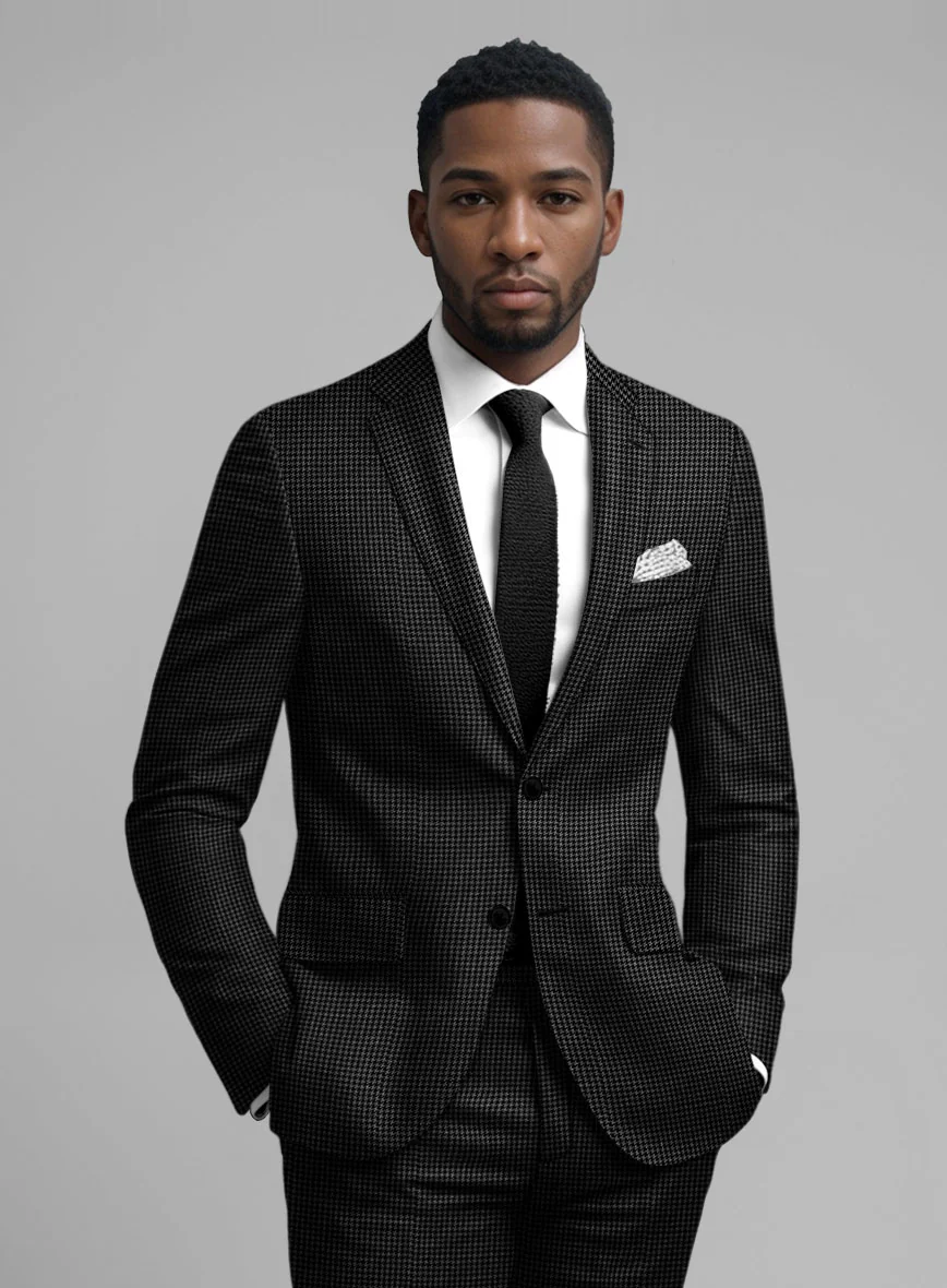 Guabello Charcoal Houndstooth Suit - Image 3
