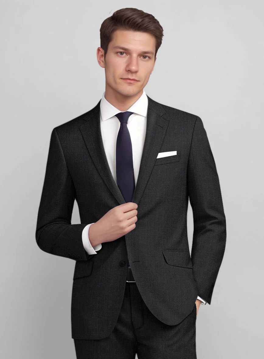 Guabello Charcoal Prince Of Wales Jacket - Image 2