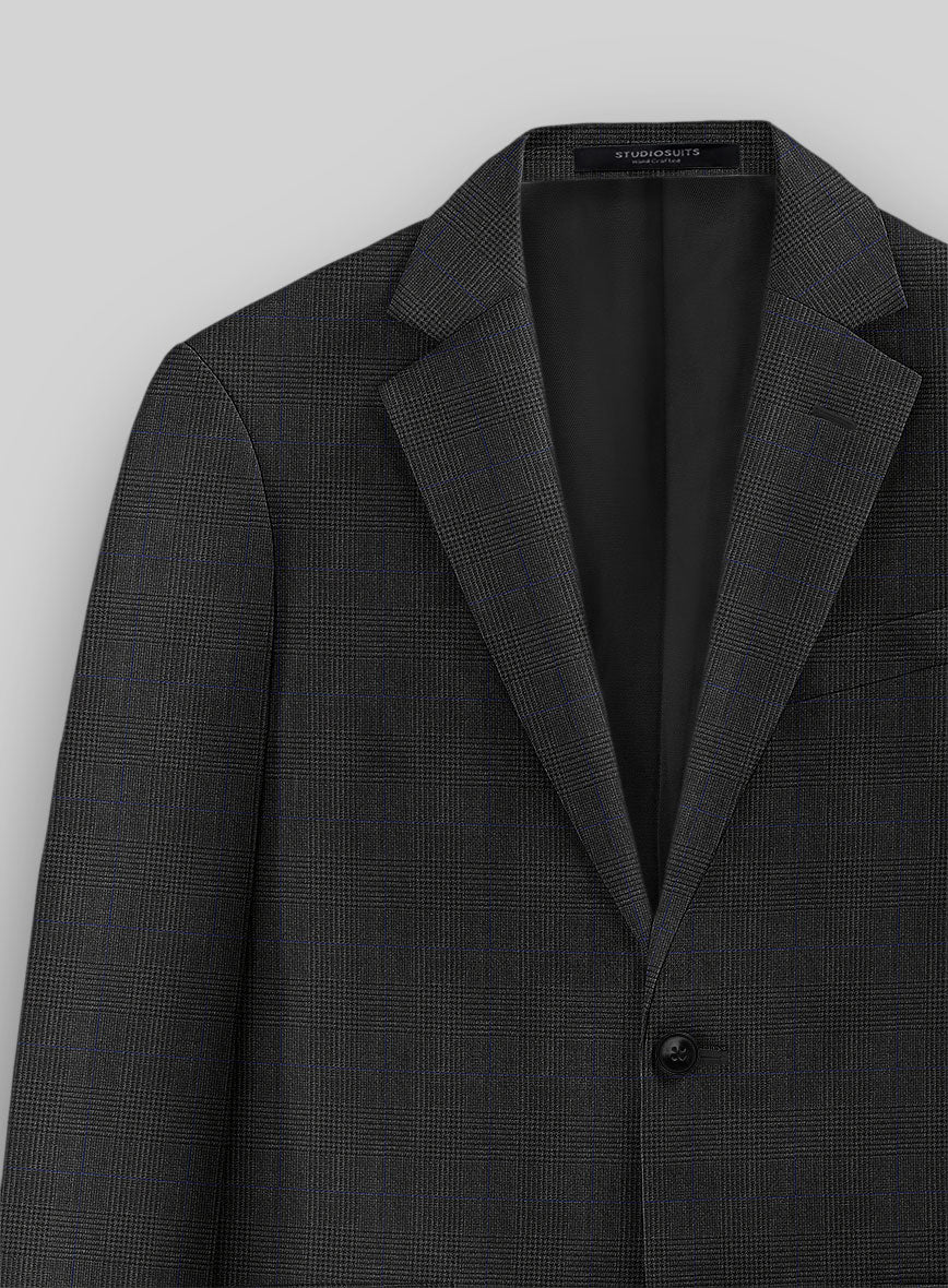 Guabello Charcoal Prince Of Wales Jacket - Image 3