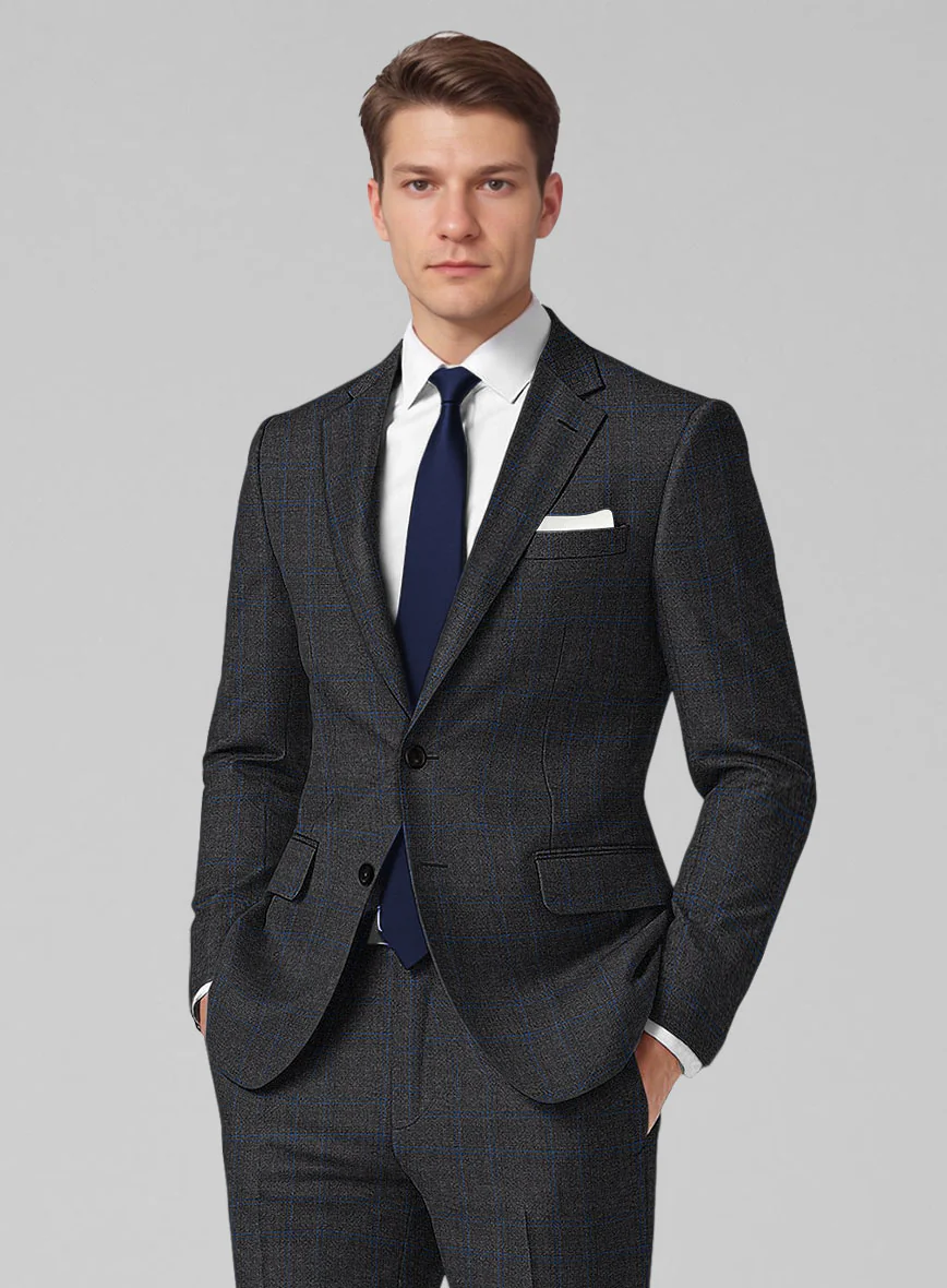 Guabello Charcoal Windowpane Jacket - Image 2