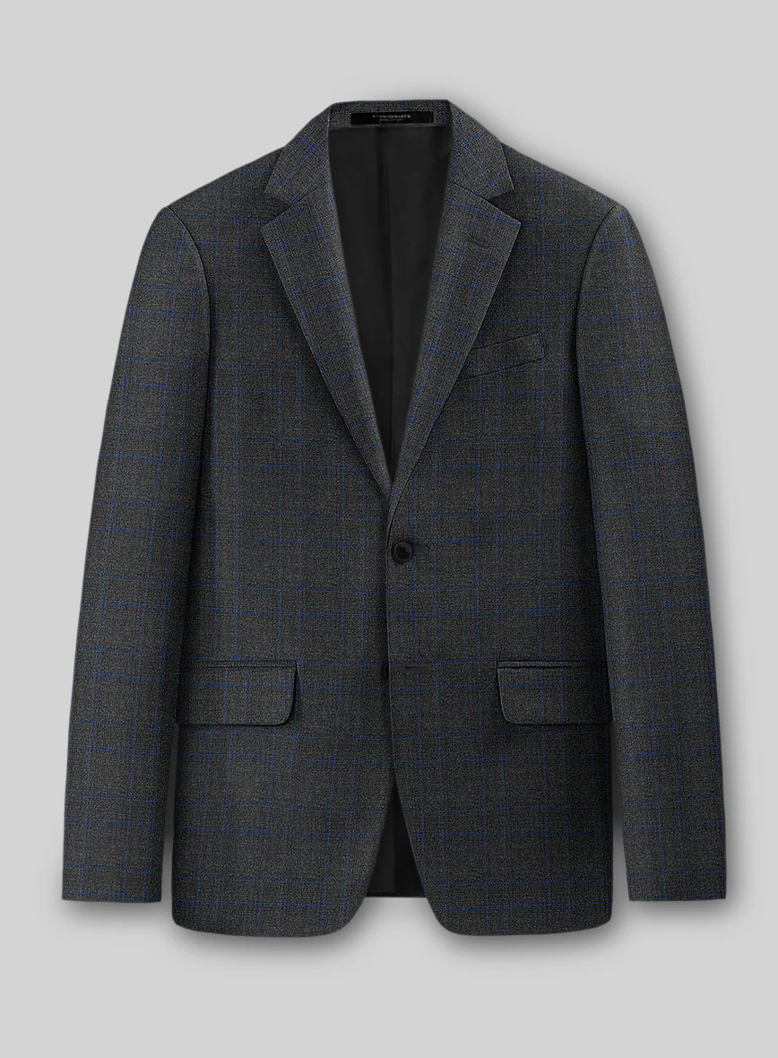 Guabello Charcoal Windowpane Suit - Image 2