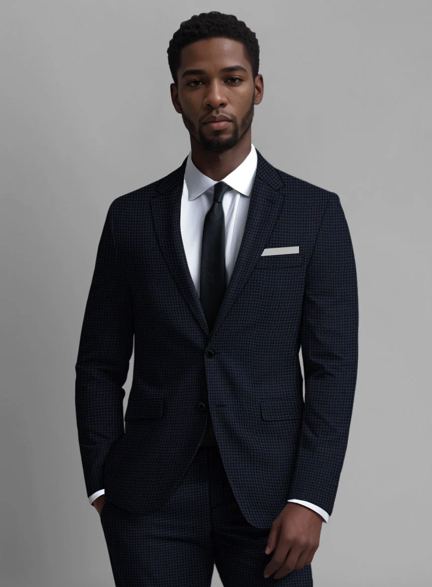 Guabello Dark Blue Houndstooth Jacket - Image 2