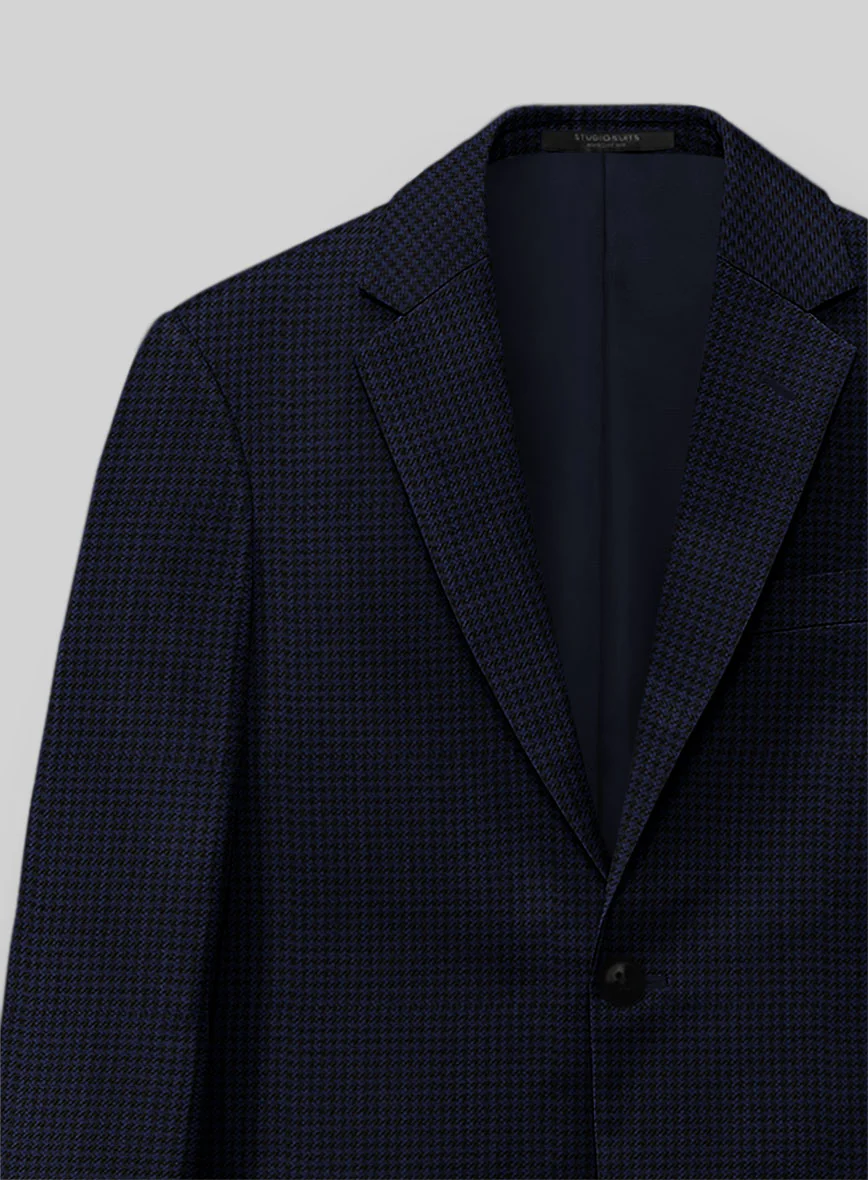 Guabello Dark Blue Houndstooth Jacket - Image 3