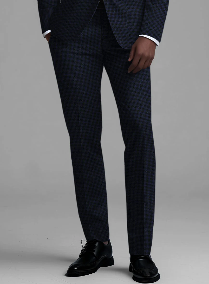 Guabello Dark Blue Houndstooth Pants - Image 2