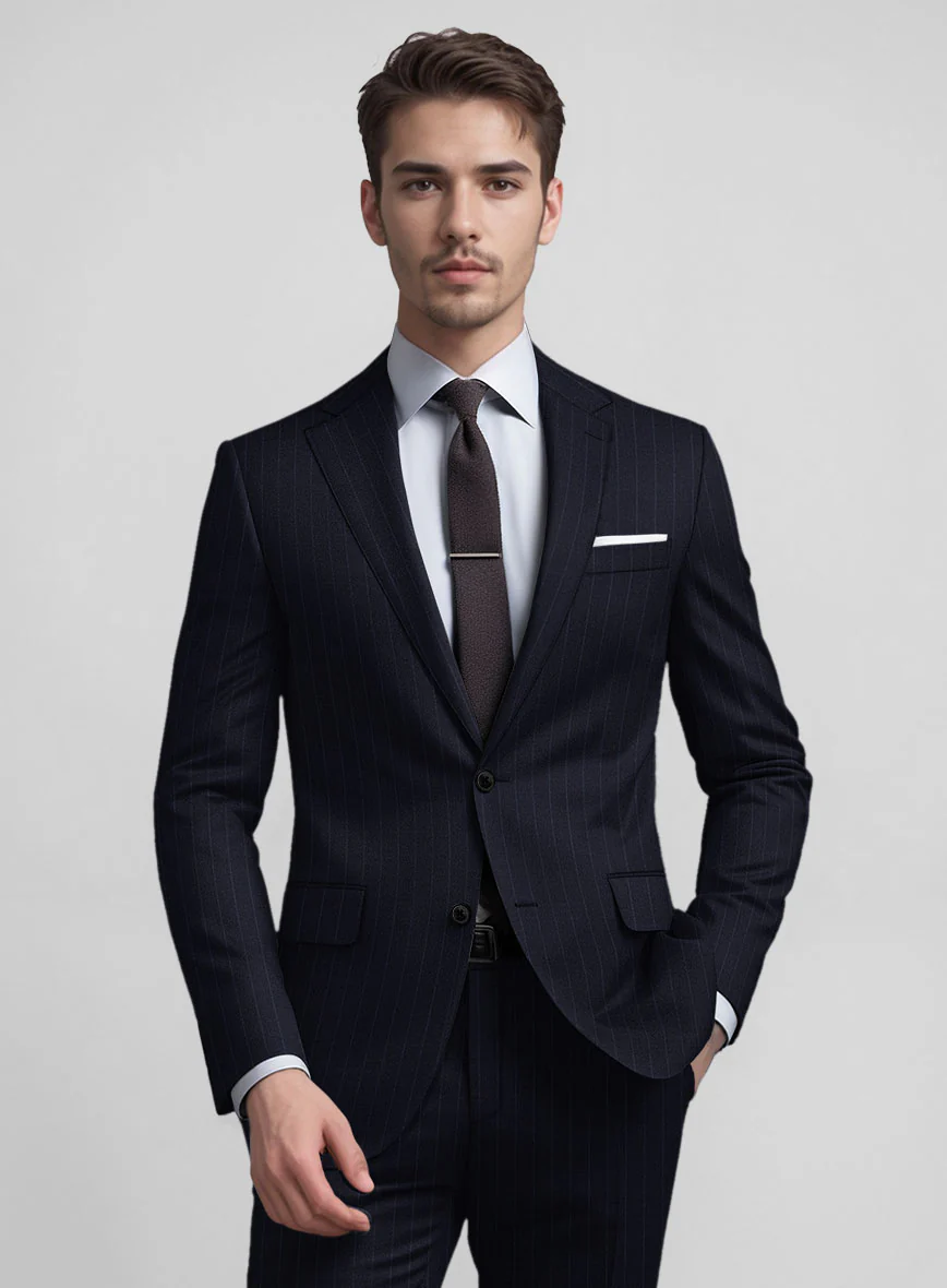 Guabello Dark Blue Pinstripe Jacket - Image 2