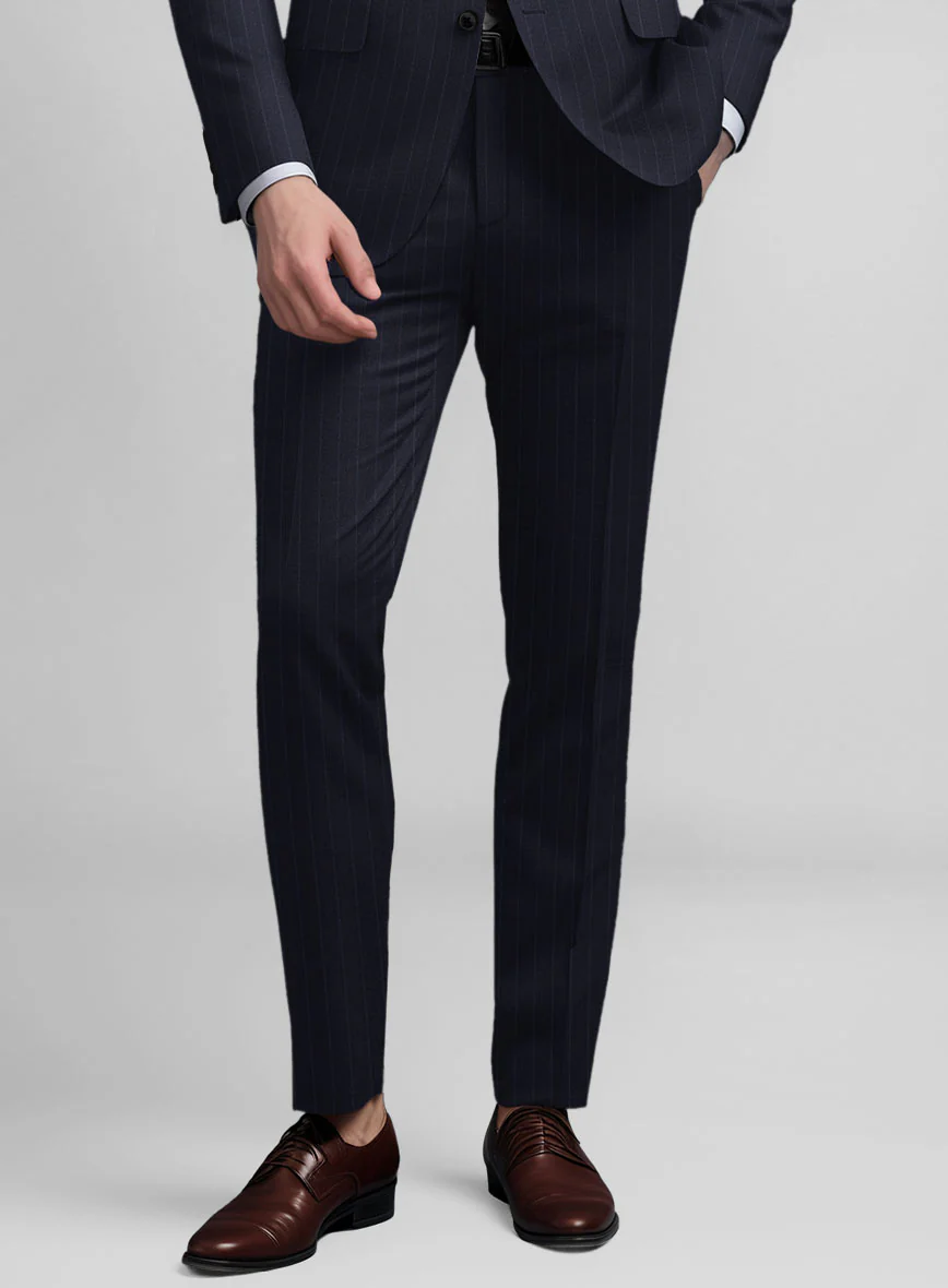 Guabello Dark Blue Pinstripe Pants - Image 2