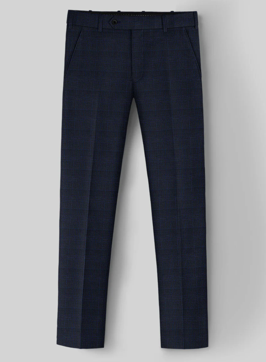 Guabello Dark Blue Prince Of Wales Suit - Image 5