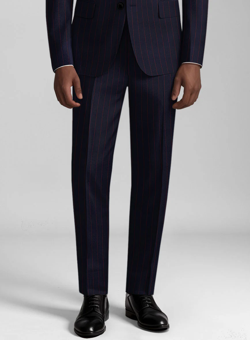 Guabello Dark Blue Rope Stripe Pants - Image 2