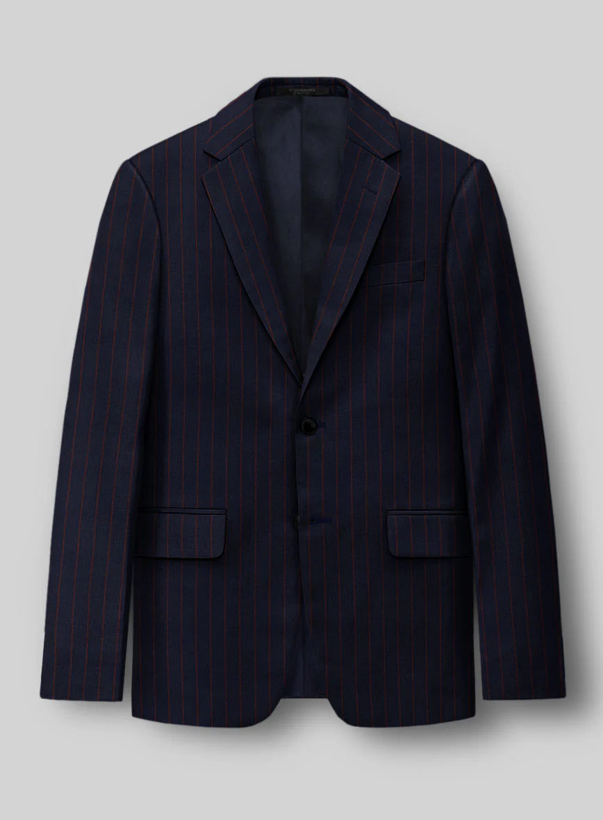 Guabello Dark Blue Rope Stripe Suit - Image 3