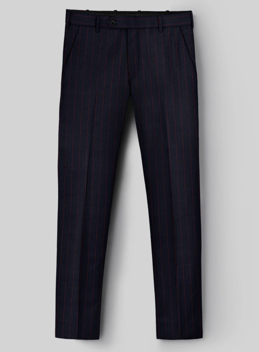 Guabello Dark Blue Rope Stripe Suit - Image 4