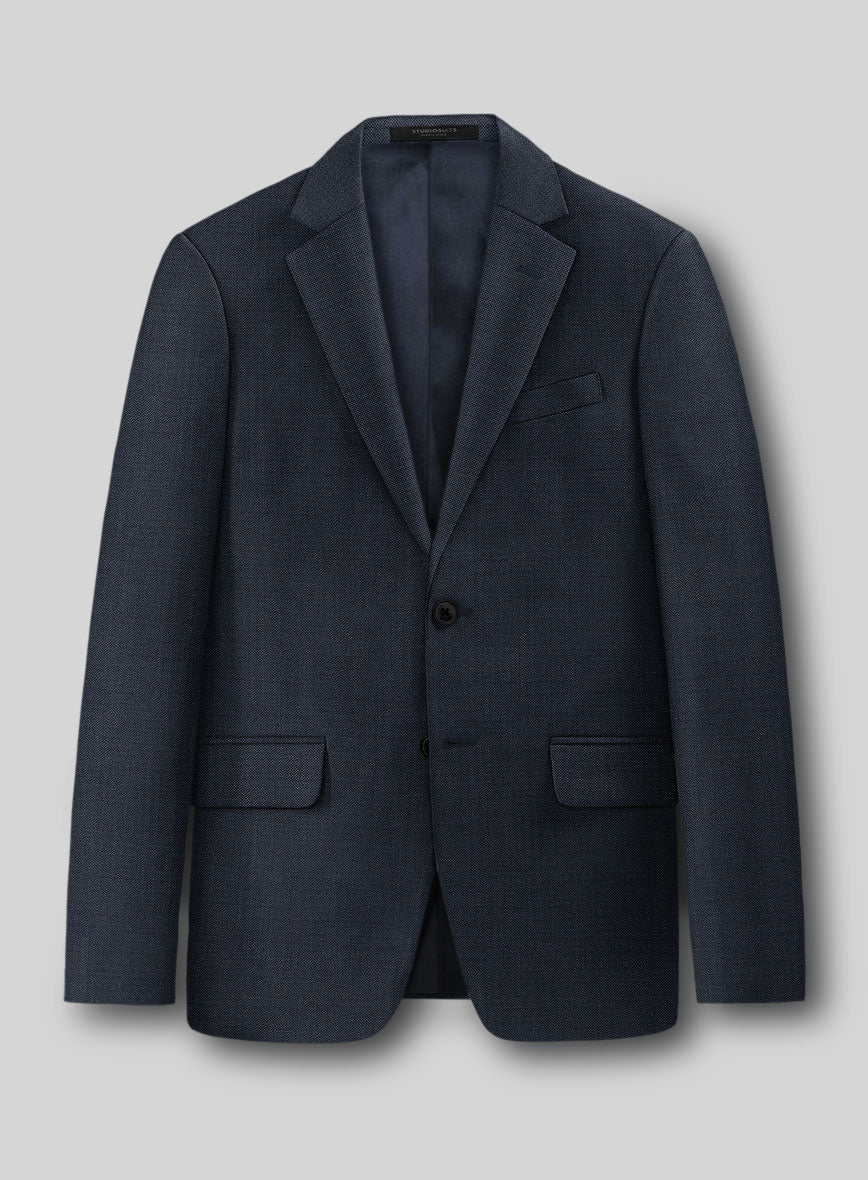Guabello Dark Blue Sharkskin Suit - Image 2