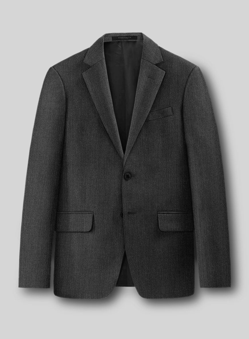 Guabello Dark Gray Herringbone Suit - Image 2